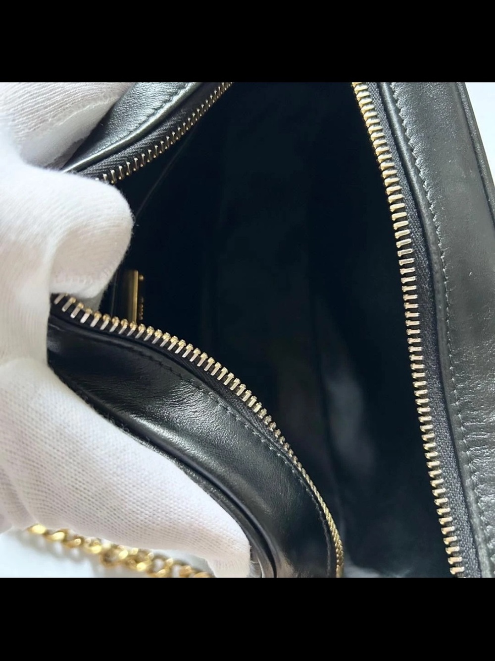 Miu Miu Black Quilted Camera Bag with Gold Chain Accent - Picture 10 of 14